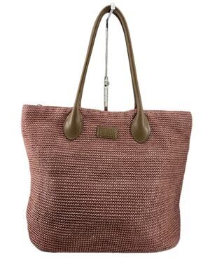 Pink Dust Rose Woven Hoxis Tote Shoulder Bag Purse Overnight Bag